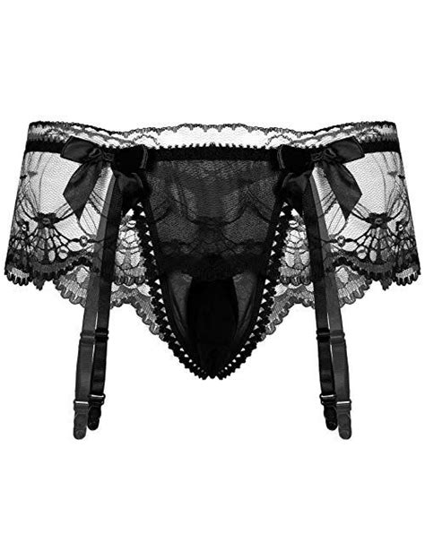 buy qinciao sissy pouch panties men s skirted mooning bikini briefs girly underwear with garter