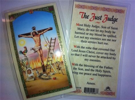 Holy Prayer Cards For Just Judge Justo Juez In English Set Of 2 With