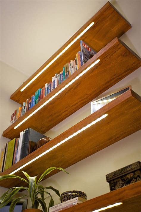 Under Shelf Lighting Floating Shelves With Lights Bookshelf Lighting