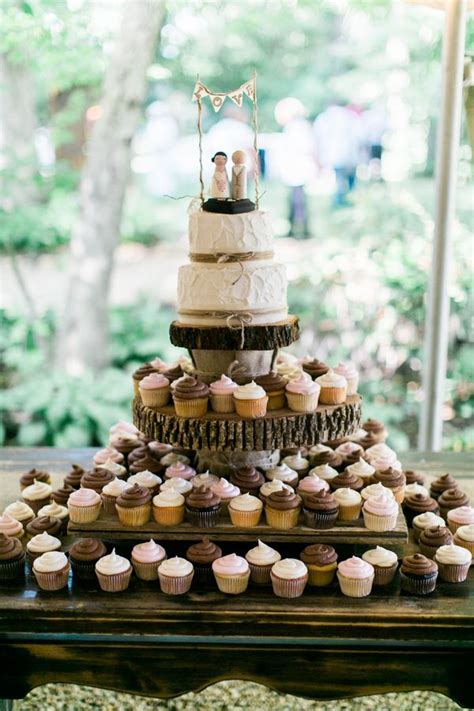 Rustic Cupcake Wedding Cake