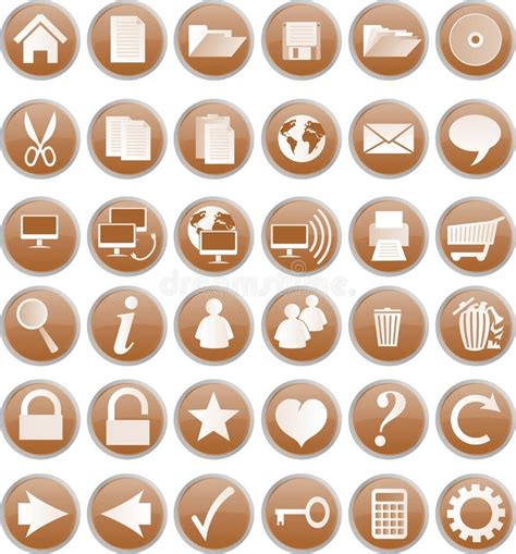 Brown Buttons Stock Vector Illustration Of Folder Detailed 6687948
