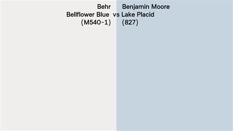 Behr Bellflower Blue M540 1 Vs Benjamin Moore Lake Placid 827 Side