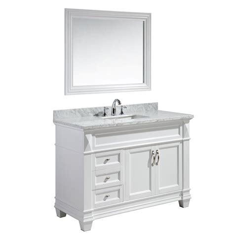 Design Element Hudson 48 Single Sink Bathroom Vanity Set In White With