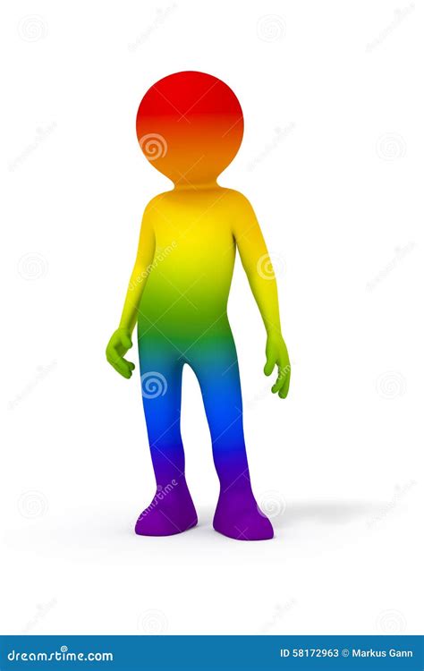 Man Rainbow Colors Stock Illustration Illustration Of Happy 58172963