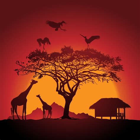 African Sunset Wall Mural Pixers We Live To Change