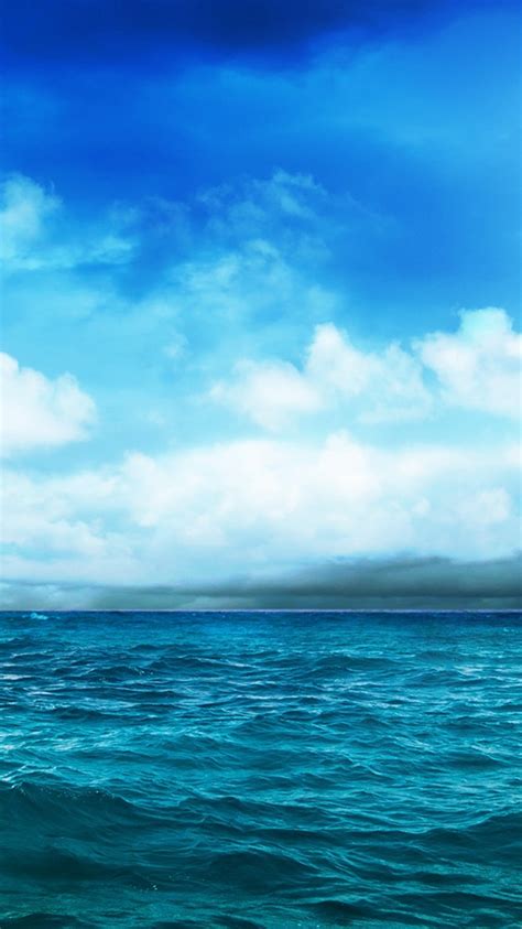Ocean Blue Sky Storm Approaching Iphone 6 Wallpaper Ipod