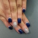 Blue And Silver Nails Images