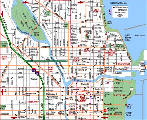 Nice Map Of Chicago Chicago Tourist Downtown Chicago Map Chicago Map