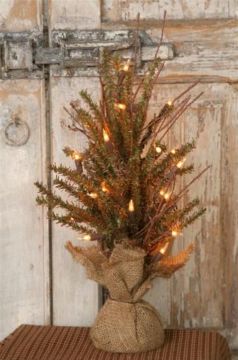 German Fir 18 Rustic Twig Country Christmas Tree With 20 Lights