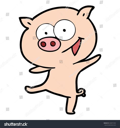 Cheerful Dancing Pig Cartoon Stock Vector Royalty Free 650971054