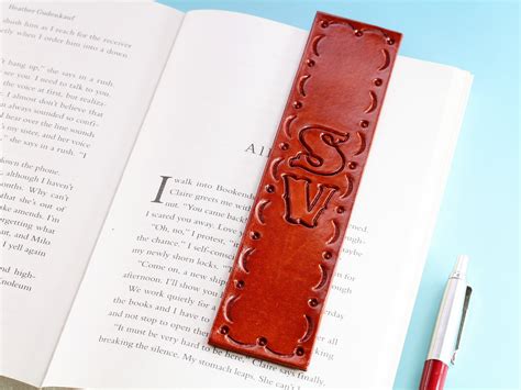 personalised initials bookmark leather bookmark monogrammed etsy