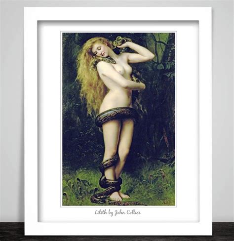 Lilith By John Collier Erotic Art Print Pre Raphaelite Sexy Girl Nude With Snake Poster Home