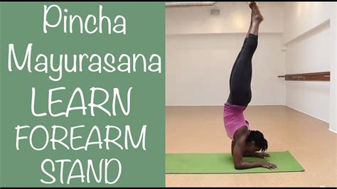 Yoga Pose Forearm Stand Balancing In Center Of The Room Pincha