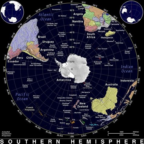 Southern Hemisphere Countries Map