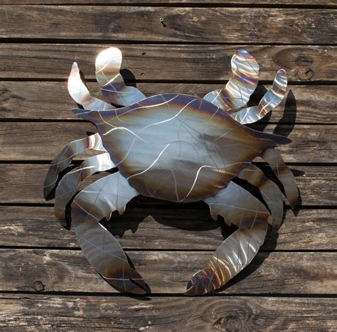 Stainless Steel Crab Original Metal Wall Sculpture Crab Ocean Etsy
