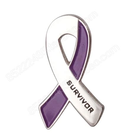 General Cancer Awareness Survivor Lavender Ribbon Lapel Pins In