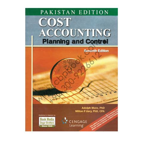 Management accountants need to understand cost and its concepts. Cost Accounting Planning and Control Book 7th Edition Matz ...