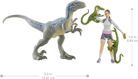 Jurassic World Toys Human And Dino Pack Yasmina Yaz And Velociraptor Action