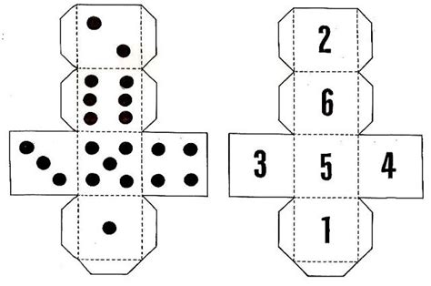 The Four Dices Are Numbered In Black And White