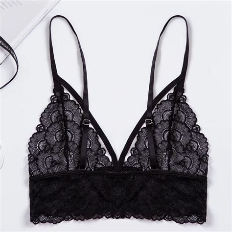 Lace Bra Sexy Women Floral Lace Triangle Bralette Bras Crop Tops Choker Lingerie Halter Lace