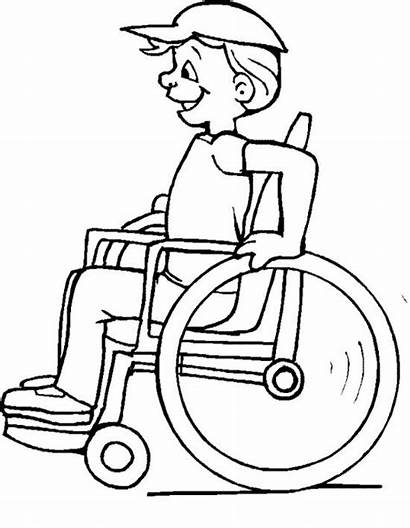 Pages Coloring Children Disabilities Clipart Kid Chair