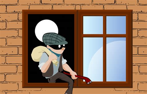 Gambar Pencuri Mencuri Rumah Jendela Tanjakan Pencurian Konsep