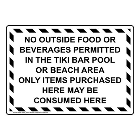 No Outside Food Or Beverages Permitted Sign Nhe 34640wbstr