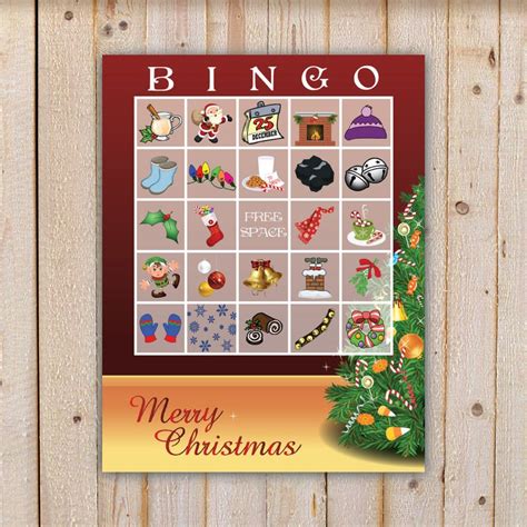 10 Additional Christmas Bingo Game Cards With Christmas Tree Etsy