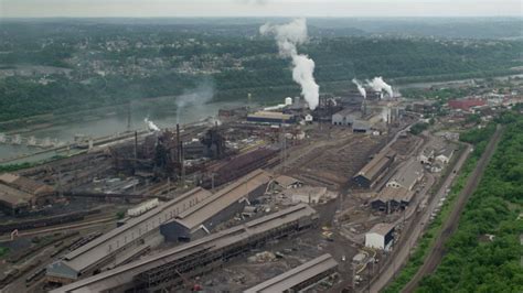 5k Aerial Video Of Us Steel Mon Valley Works Steel Mill Braddock