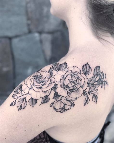 Flower Rose Shoulder Tattoo Tattoo For Women