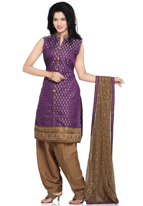 Purple Art Silk Salwar Kameez Latest Salwar Kameez Indian Salwar Kameez Punjabi Fashion