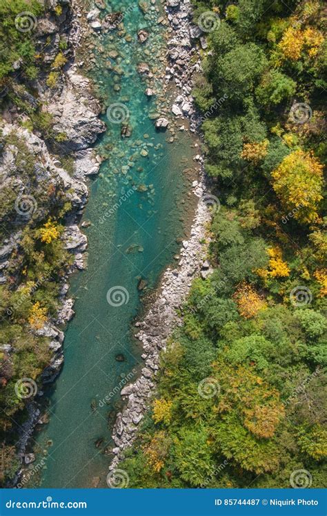 Aerial View Of Turquoise Mountain River Stock Image Image Of Color