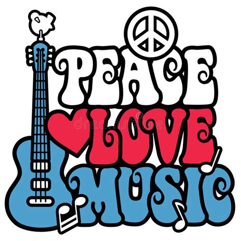 Peace Love Music Stock Vector Illustration Of Groovy 35945884