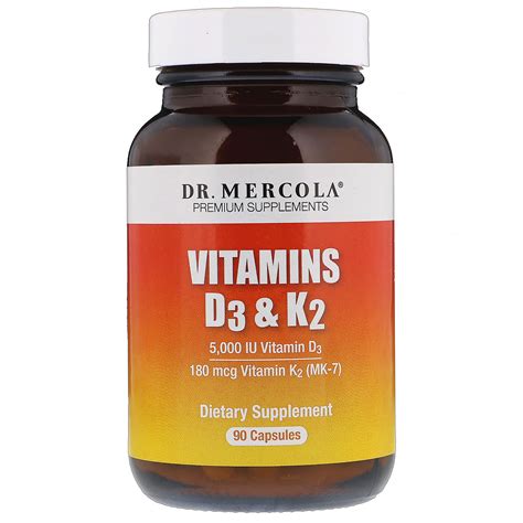Supplemental vitamin d comes in two forms: Dr. Mercola, Vitamins D3 & K2, 90 Capsules - iHerb