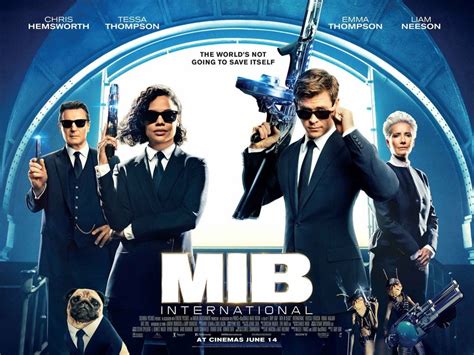 Poster of cyborg cop movie. Movie Review - Men in Black: International (2019)