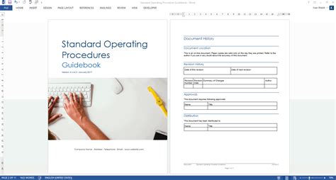 Standard Operating Procedure Templates Ms Wordexcel