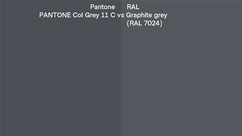 Pantone Col Grey 11 C Vs RAL Graphite Grey RAL 7024 Side By Side