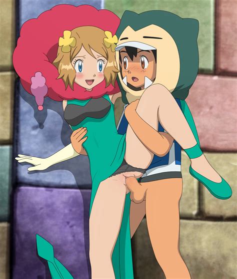 Ash Ketchum Serena Snorlax And Florges Pokemon And More Drawn By