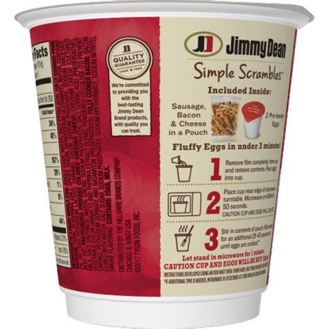 Jimmy Dean Simple Scrambles Meat Lovers Breakfast Cup Case 535 Oz