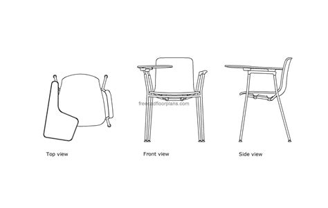 University Class Chair Free Cad Drawings