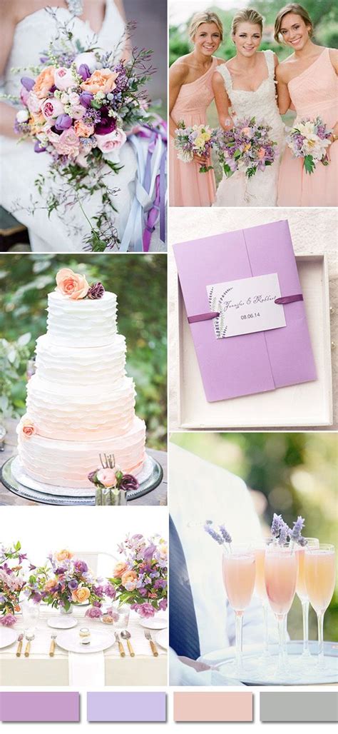 Lavender And Peach Wedding Color Ideas And Pocket Wedding Invitations