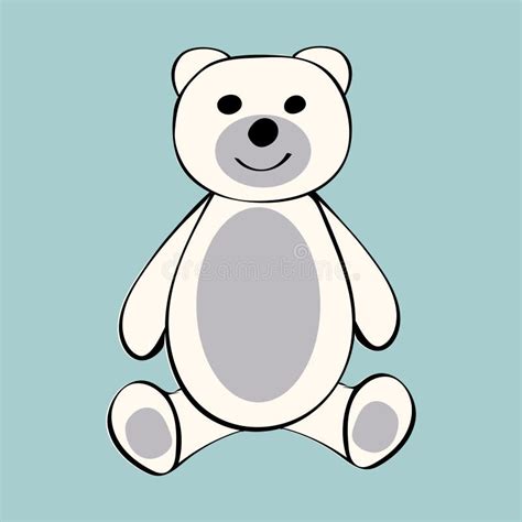 White Bear Funny Cartoon Animal Toy Stock Vector Illustration Of