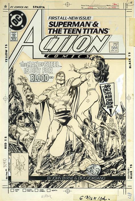 Original And Final Cover Art By John Byrne From Action Comics 584