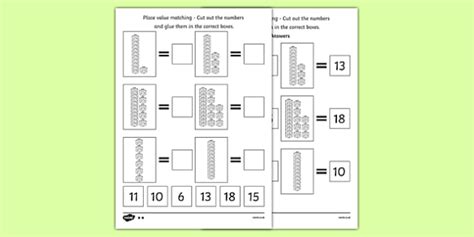 Tens and ones in place value and rounding section. Place Value Tens and Ones Cut and Stick Worksheet - counting