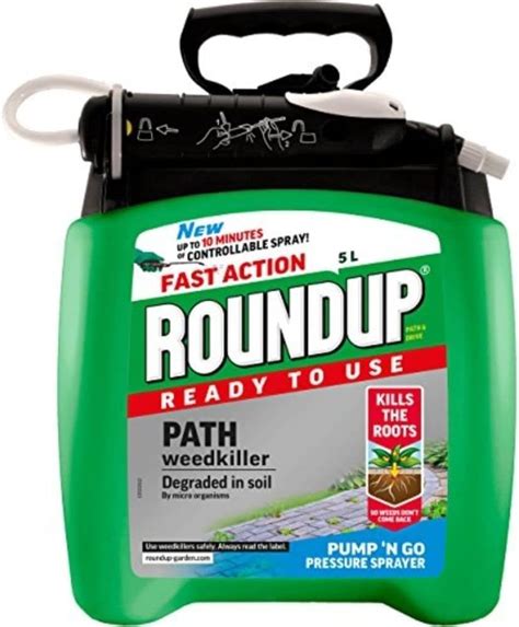 Roundup Path Weedkiller 5 Litre Pump N Go Refill Ready To Use
