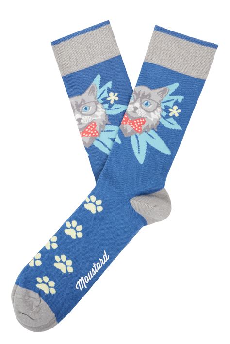 Cat Socks Moustard