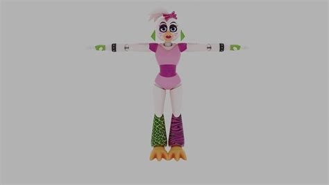 Glamrock Chica Fnaf Security Breach 3d Model Rigged Cgtrader