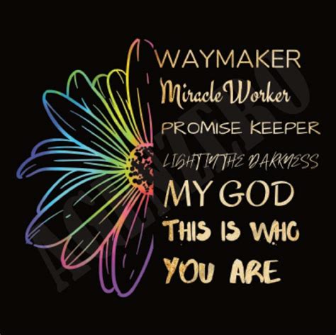 Way Maker Miracle Worker Promise Keeper My God Sunflower Etsy España