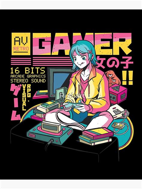 Anime Gamer Girl Poster By Rotbart Redbubble
