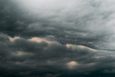 Dramatic Dark Black Sky Cloud Storm Pattern Stock Image Image Of